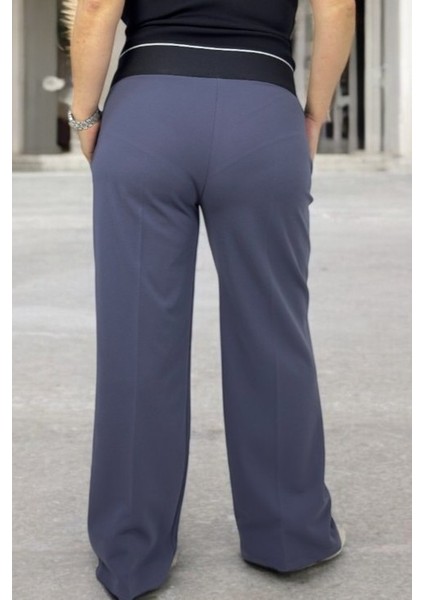 Ful Likralı Beli Kalın Lastikli Yüksek Bel Scuba Kumaş Büyük Beden Pantolon modelleri