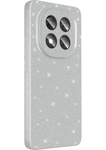 Xiaomi Redmi Note 14 Pro 5g Uyumlu Kılıf Koton Simli Silikon Arka Kapak Kamera Korumalı Gümüş