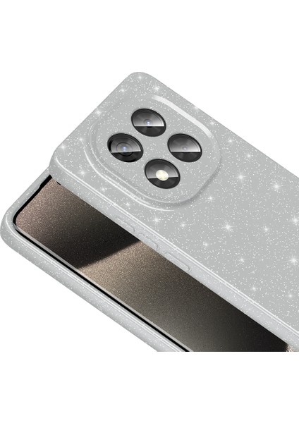 Xiaomi Redmi Note 14 Pro 5g Uyumlu Kılıf Koton Simli Silikon Arka Kapak Kamera Korumalı Gümüş modelleri