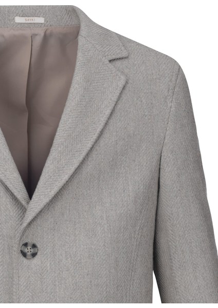 Bej Slim Fit Ceket Yaka Yünlü Kaşe Palto fiyatları