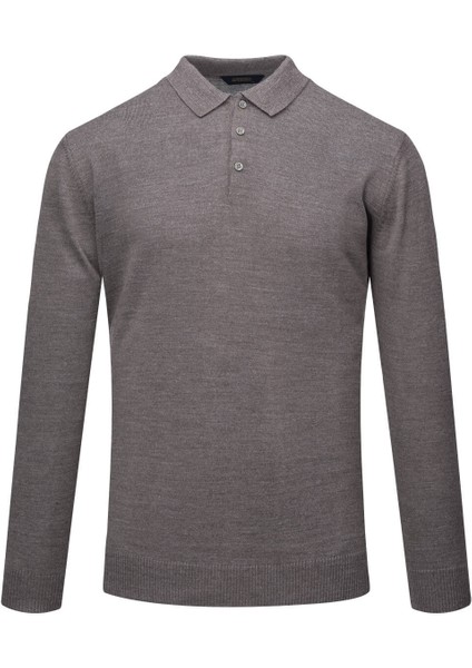 Vizon Regular Fit Polo Yaka Yünlü Kazak