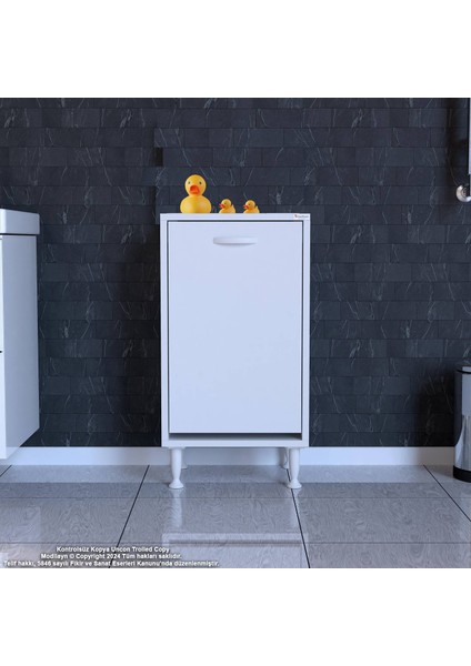 Söke Banyo Için Sihirli Kutu 45X75X32,5 Cm’ Lik 1 Göz Sepet Hazneli Mini Banyo Dolabı modelleri