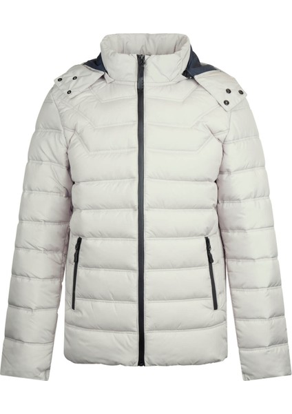 Taş Slim Fit Hakim Yaka Kapüşonlu Şişme Mont