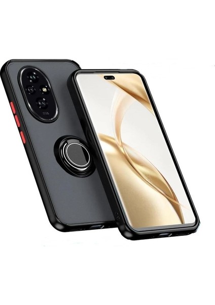 Honor 200 Uyumlu Kılıf Montreal Yüzüklü Mıknatıslı Kamera Korumalı Silikon Siyah fiyatları