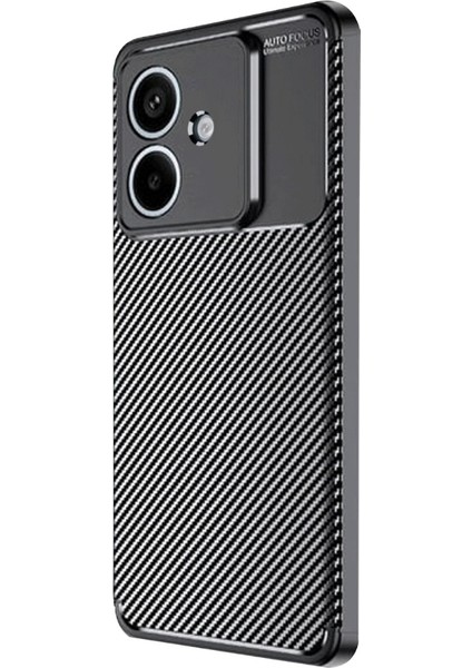 Oppo A3 Uyumlu Kılıf Negro Karbon Görünümlü Silikon Siyah