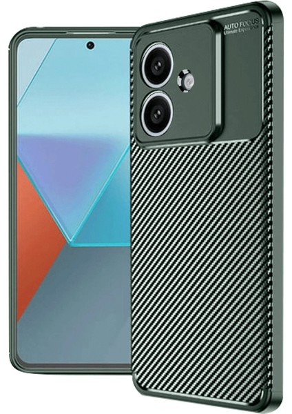 Oppo A3 Uyumlu Kılıf Negro Karbon Görünümlü Silikon Koyu Yeşil fiyatları