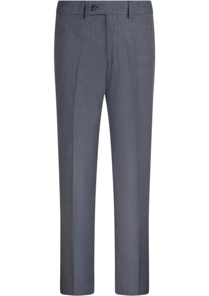 Lacivert Slim Fit Fit Yandan Cepli Kumaş Pantolon