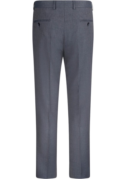 Lacivert Slim Fit Fit Yandan Cepli Kumaş Pantolon