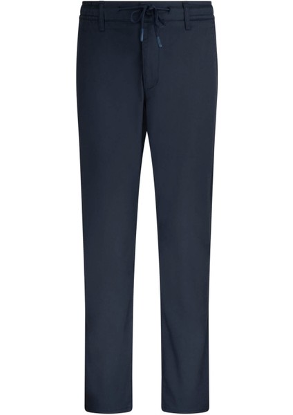 Lacivert Rahat Kesim Yandan Cepli Pamuklu Jogger Pantolon