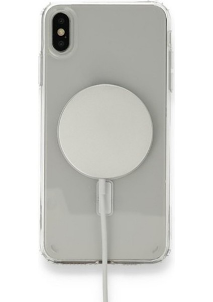 Apple iPhone Xs Uyumlu Kılıf M-Safe Şarj Özellikli Sert Pc Embos Kapak Şeffaf fiyatları