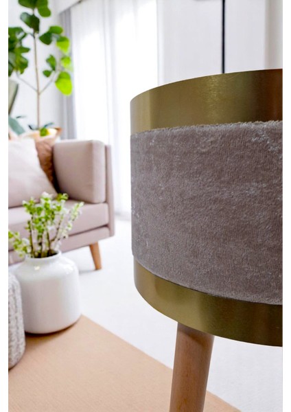 Dekoratif Saksılık | Bej, Krem, Pembe, Gri Ayaklı & Ayaksız Modeller | Kadife Kumaşlı Çiçeklik modelleri