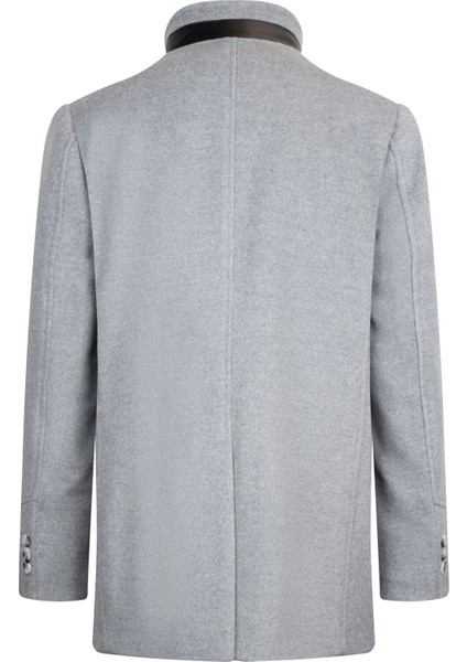 Gri Slim Fit Hakim Yaka Yünlü Basic Palto fiyatları
