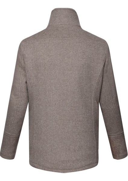 Kahverengi Slim Fit Kruvaze Yünlü Kaşe Kaban modelleri