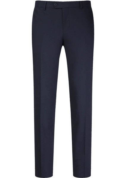 Lacivert Regular Fit Yandan Cepli Kumaş Pantolon