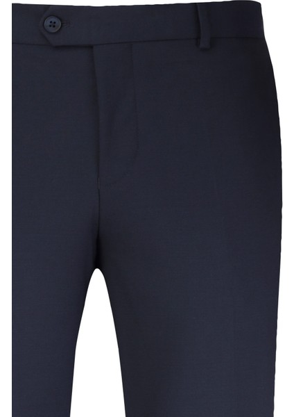 Lacivert Regular Fit Yandan Cepli Kumaş Pantolon