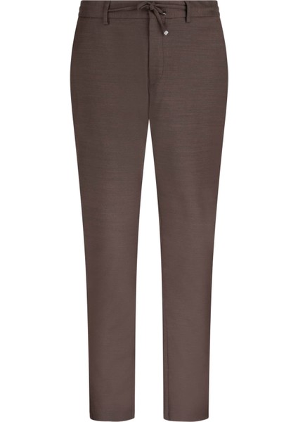 Kahverengi Regular Fit Yandan Cep Kumaş Pantolon