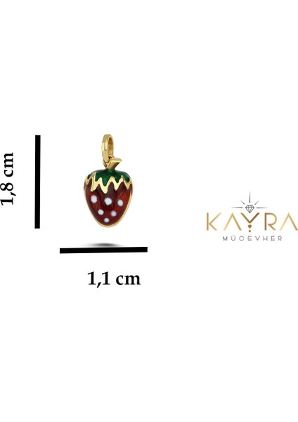Çilek Mineli Altın Kolye Ucu AH71