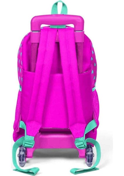 Çekçek Pembe-Turkuaz Kalp Desenli Okul Sırt Çantası 23133