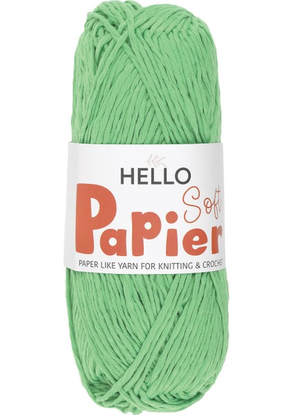 Soft Papier Kağıt Çanta Örme Ipi 100 Gram 100 Metre Yeşil P25