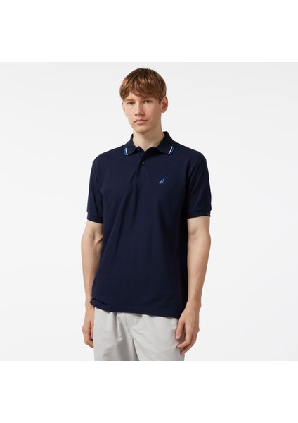 Erkek Lacivert Classic Fit Kısa Kollu Polo