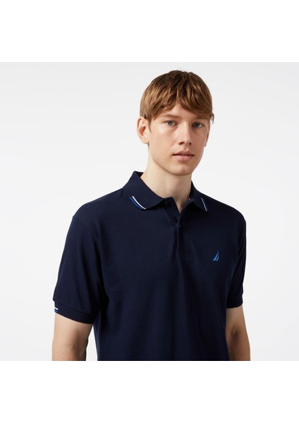 Erkek Lacivert Classic Fit Kısa Kollu Polo fırsatları