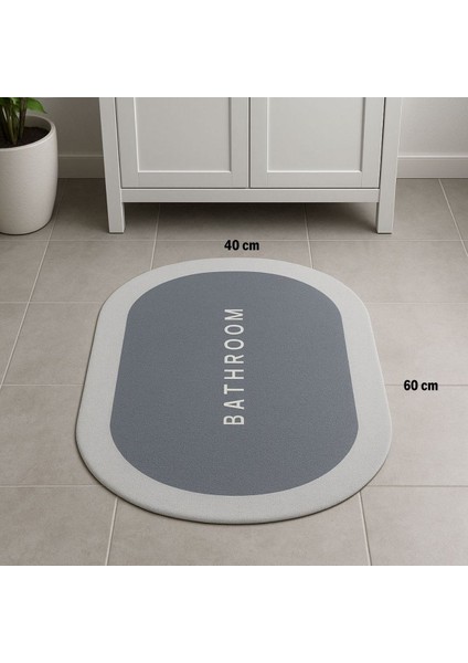 Buffer® Sihirli Süper Su Emici Kaymaz Tabanlı Oval Paspas 40*60 cm