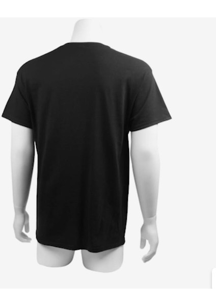 Gıldan Ağır Pamuklu Tişörtler, Pamuklu Tişört, %100 Pamuk Tişört, Tişört, Sıfır Yaka Siyah Büyük Beden T-shirt