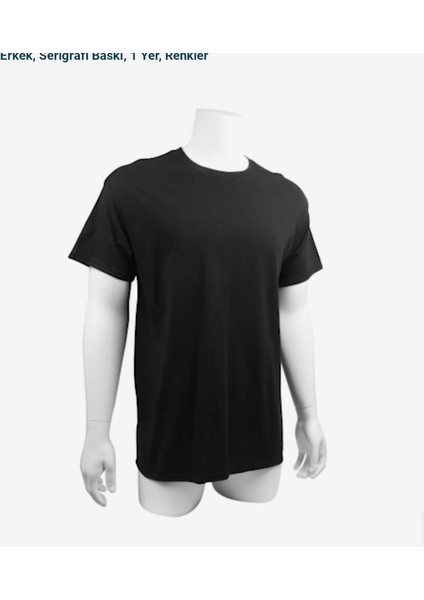 Gıldan Ağır Pamuklu Tişörtler, Pamuklu Tişört, %100 Pamuk Tişört, Tişört, Sıfır Yaka Siyah Büyük Beden T-shirt