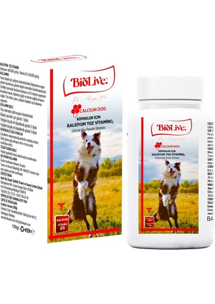 Biolive Köpekler Için Kalsiyum Toz Vitamin 100GR