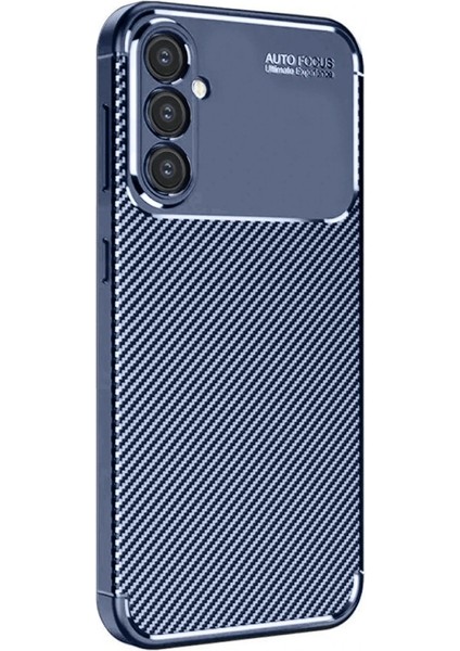 Samsung Galaxy A16 Uyumlu Kılıf Negro Karbon Görünümlü Silikon Lacivert