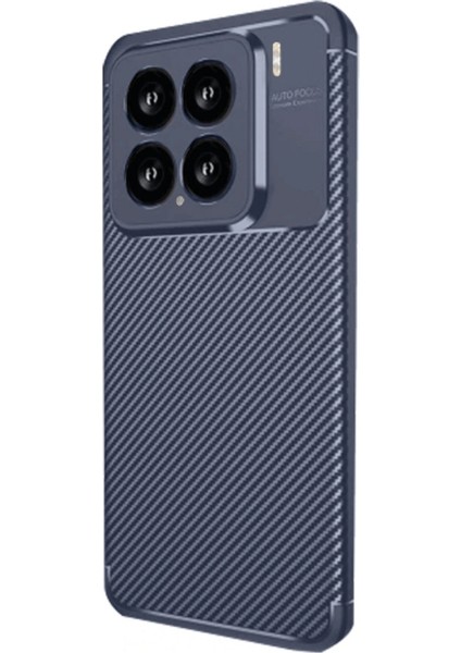 Xiaomi 15 Uyumlu Kılıf Negro Karbon Görünümlü Silikon Lacivert