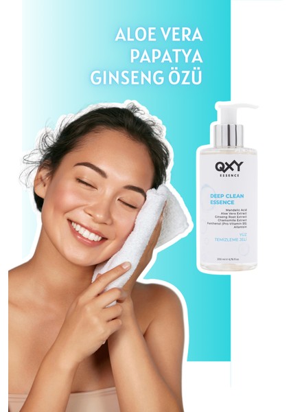 Deep Cleanse Essence - Yüz Temizleme Jeli - Mandelic Acid + Aloe Vera + Provitamin B5 + Allantoin + Papatya ve Ginseng Özü - 200 ml