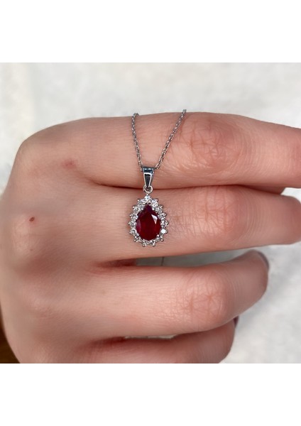 Damla Yakut ve Pırlantalı Kolye PK16
