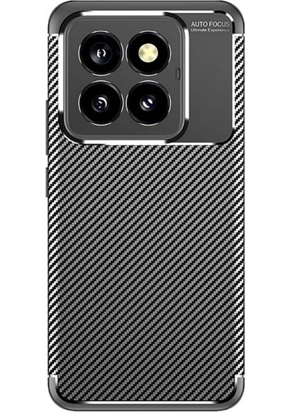 Xiaomi 14T Pro Uyumlu Kılıf Negro Karbon Görünümlü Silikon Siyah