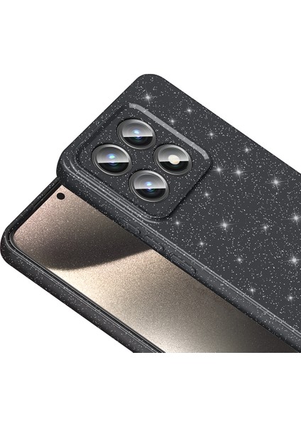 Xiaomi 14T Uyumlu Kılıf Koton Simli Silikon Arka Kapak Kamera Korumalı Siyah modelleri
