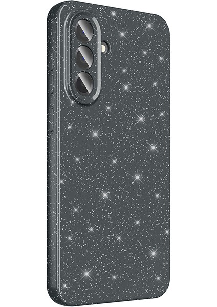 Samsung Galaxy A56 Uyumlu Kılıf Koton Simli Silikon Arka Kapak Kamera Korumalı Siyah