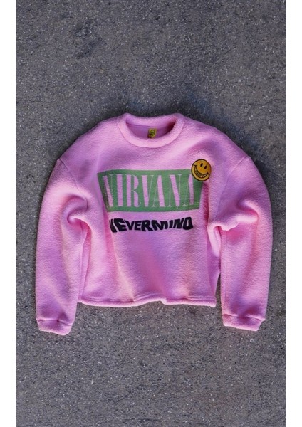 Nirvana Nevermind Pembe Polar Sweatshirt
