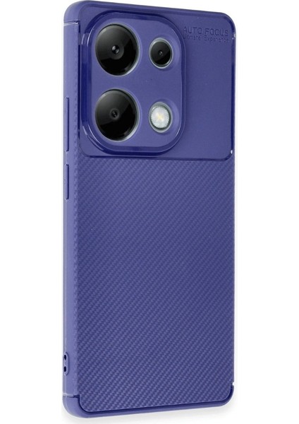 Xiaomi Redmi Note 13 Pro 4g Uyumlu Kılıf Negro Karbon Görünümlü Silikon Lacivert