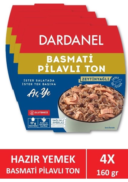 Aç Ye Hazır Yemek Basmati Pilavlı Ton Balığı 160 gr x 4 Adet