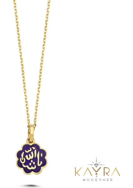 Dua Yazılı Mineli Altın Kolye AK98