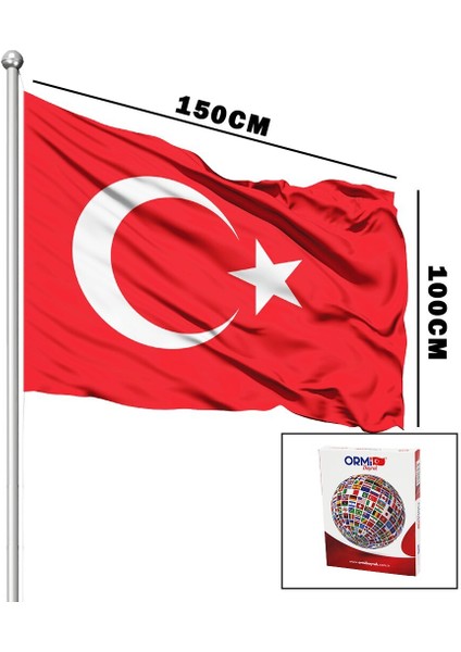 Türk Bayrağı Alpaka Kumaş 100 x 150 cm (4767) - Lisinya