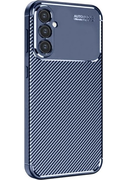 Samsung Galaxy A26 Uyumlu Kılıf Negro Karbon Görünümlü Silikon Lacivert