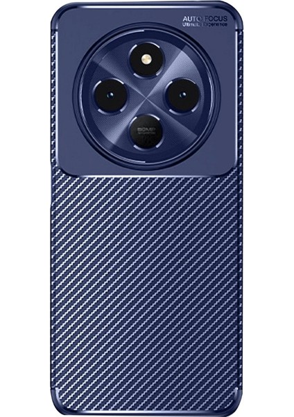 Xiaomi Redmi 14C 4g Uyumlu Kılıf Negro Karbon Görünümlü Silikon Lacivert