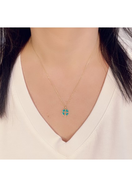 Yonca Mineli Altın Kolye AK26 fırsatları