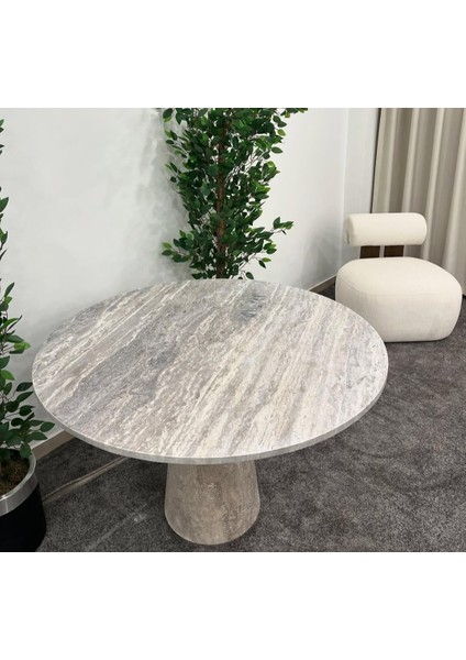 Silver - Silver Traverten Yemek Masası