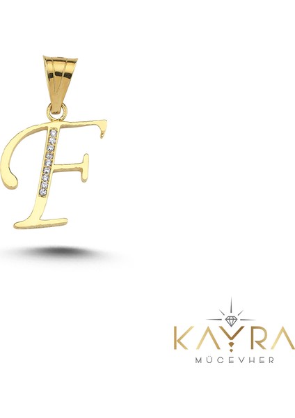 F Harfi Altın Kolye Ucu BM14