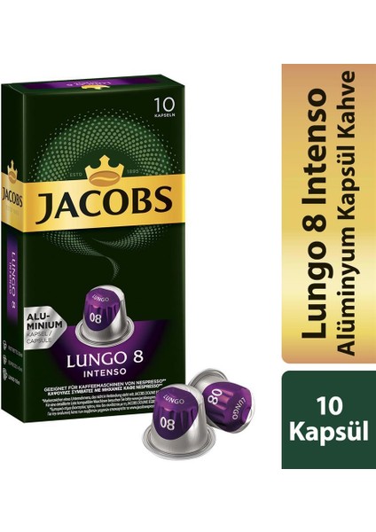 Lungo 8 Intenso Nespresso Uyumlu Kapsül Kahve 10 Adet