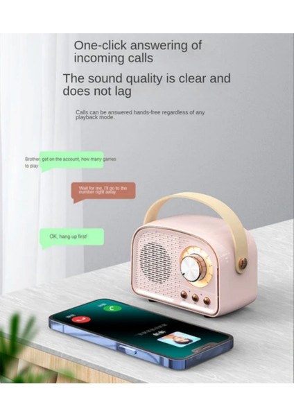 Retro Bluetooth mini ses bombası hoparlör pembe yeşil