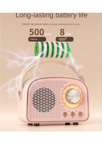Retro Bluetooth mini ses bombası hoparlör pembe yeşil