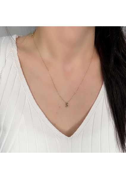 Sade S Harfli Altın Kolye BM128